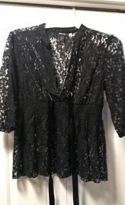 Women's Stylish black lace shell top